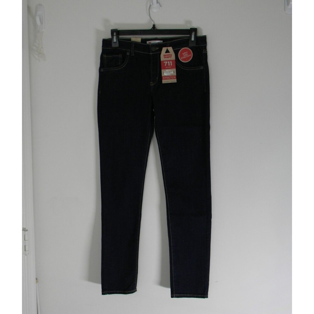 Levi's 711 Skinny Stretch Size Girls 16 Reg Dark Wash Adjustable Waist NEW